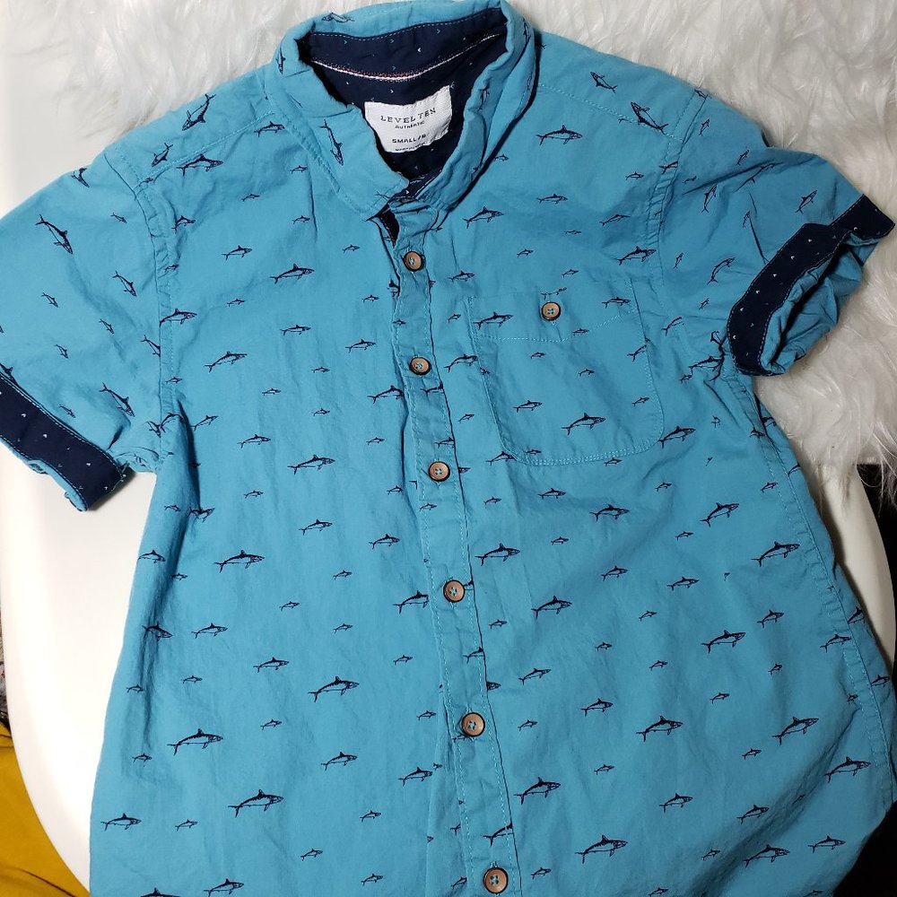 Boys Blue Button Down Shirt